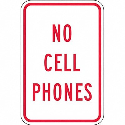 Reflective No Phone Sign 18x12in Alumin