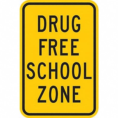 Reflective Drug Free Sign 18x12in Alumin