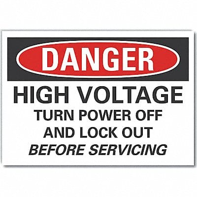 High Voltage Danger Lbl 7x10in Polyest