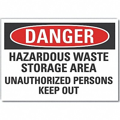 Hzrdous Waste Danger Lbl 7x10in Polyest