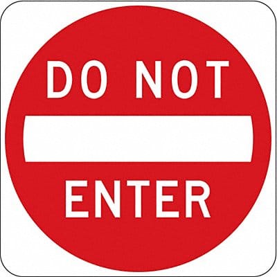 D9624 Do Not Enter Traffic Sign 24 x 24