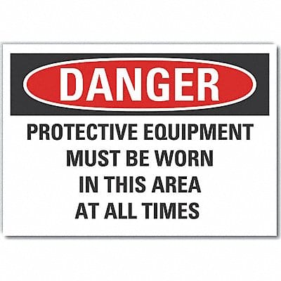 PPE Danger Label 7inx10in Polyester