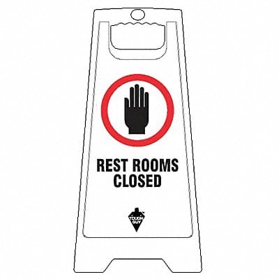 Restroom Sign White Plastic 24 in H