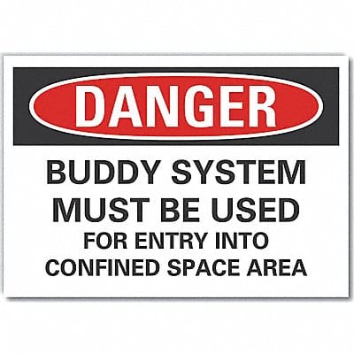 Confined Space Danger Lbl 7x10in Polyest