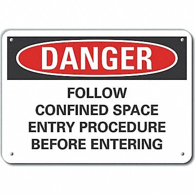 Danger Sign 7 in x 10 in Aluminum