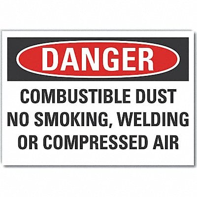 Combust Dust Danger Lbl 10x14in Polyest