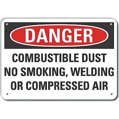 Rflct Combustbl Dust Danger Sign 7x10in