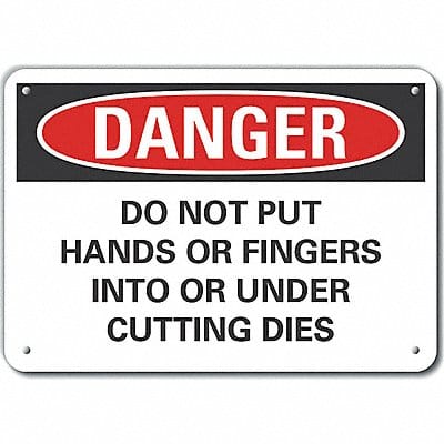 Alum Pinch Point Danger Sign 7x10in Alum