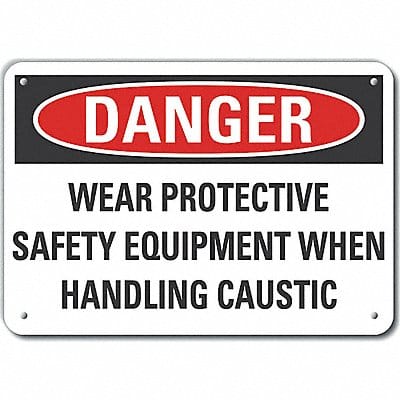 Alum PPE Danger Sign 7x10in Alum