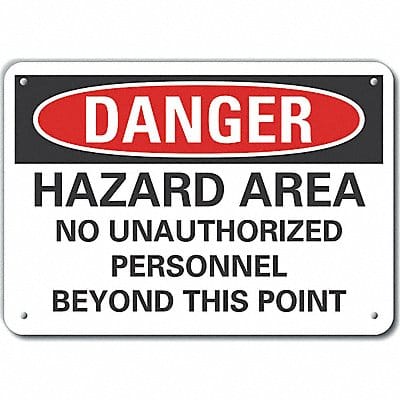 Rflct Hzrd Area Danger Sign 10x14in Alum