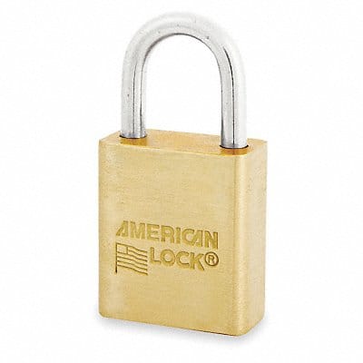 Keyed Padlock 3/4 in Rectangle Gold