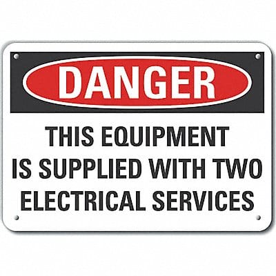 Alum Electrcl Hazard Danger Sign 10x14in