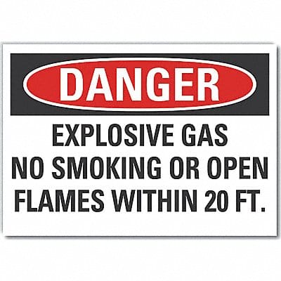 No Smoking Danger Lbl 7x10in Polyester