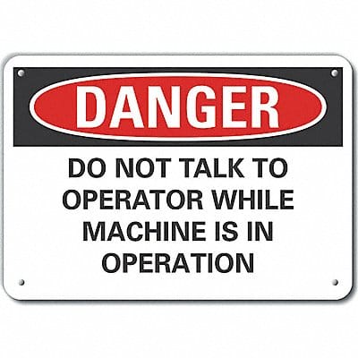 Alum Mach Operation Danger Sign 7x10in