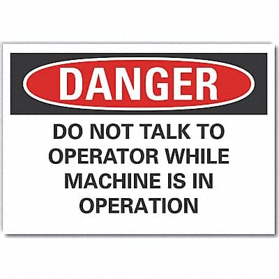 Machine Operation Danger Lbl 10x14in