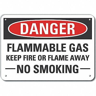 Rflctv Flammable Gas Danger Sign 10x14in