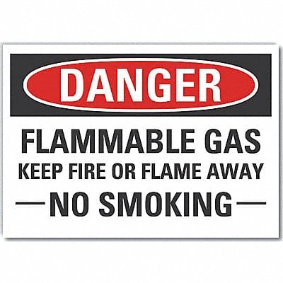 Flammable Gas Danger Rflctv Labl 10x14in