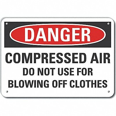 Alum Compressed Air Danger Sign 10x14in