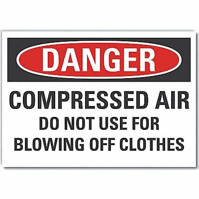 CompressAirDanger Lbl 10x14in Polyester