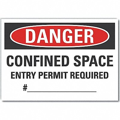 Confined Space DangerLbl 10x14in Polyest