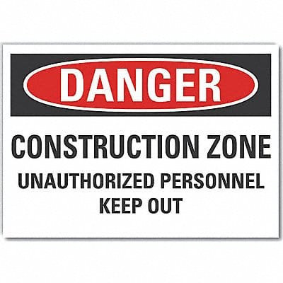 Construction Area Danger Lbl 3.5x5in