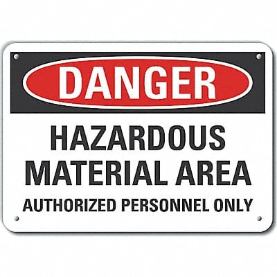 Alum Hazardous Mtrl Danger Sign 10x14in