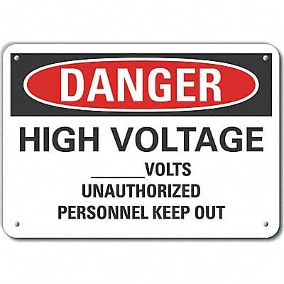 High Voltage Danger Sign 10inx14in Alum