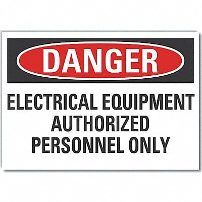 Elec Equip Danger Lbl 7x10in Polyester