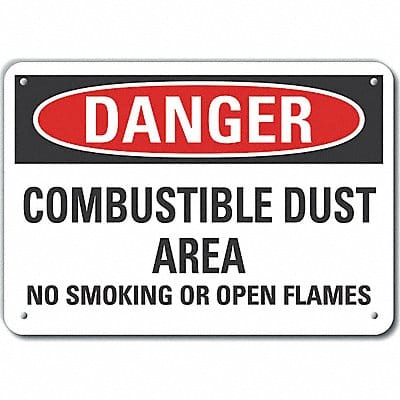 Alum Combust Dust Danger Sign 7x10in