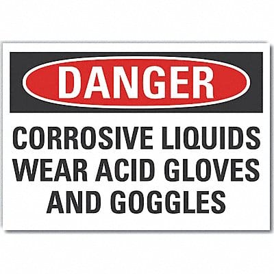 Corrosive Mtrl Danger Lbl 10x14in