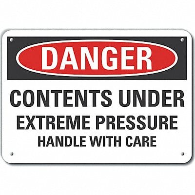 Alum Pressure Danger Sign 7x10in Alum