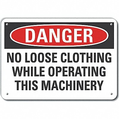 Alum Mach Operation Danger Sign 7x10in