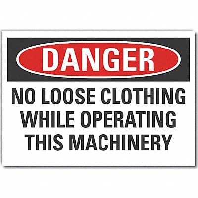 Machine Operat Danger Rflct Lbl 10x14in