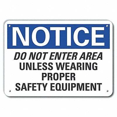 Personal Safety Notice Sign 7x10in Plstc