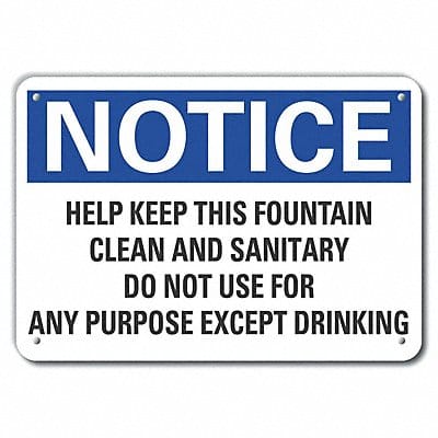 Plastic Cleaning Notice Sign 10x14in