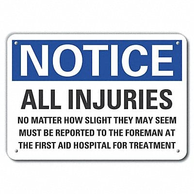 Plastic Accdnt Report Note Sign 7x10in