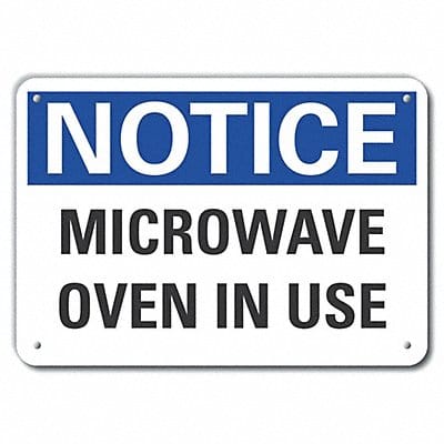 Microwave Notice Sign 10x14in Plastic