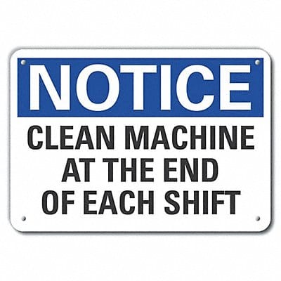 Cleaning Notice Sign 7x10in Plastic