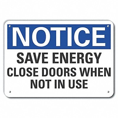 Plstc Door Instrction Notice Sign 7x10in