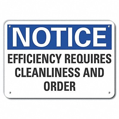 Cleaning Notice Sign 7x10in Plastic