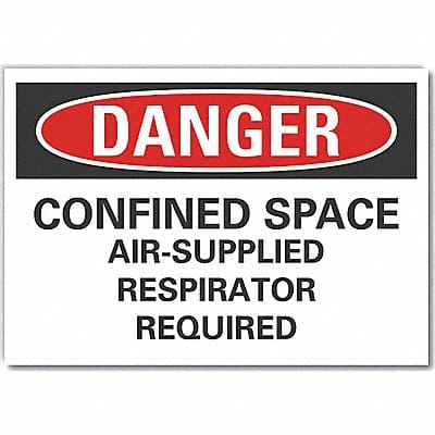 Confined Space Danger Rflct Lbl 7x10in