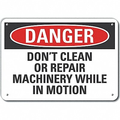 Alum Mach Operation Danger Sign 10x14in