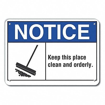 Cleaning Notice Sign 7inx10in Plastic