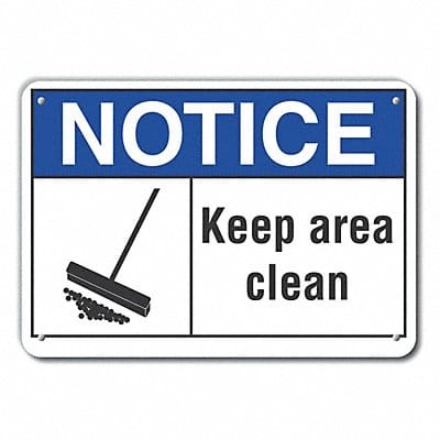 Plastic Cleaning Notice Sign 10x14in