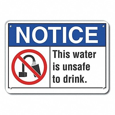 Potable Water Notice Sign 10x14in Plstc