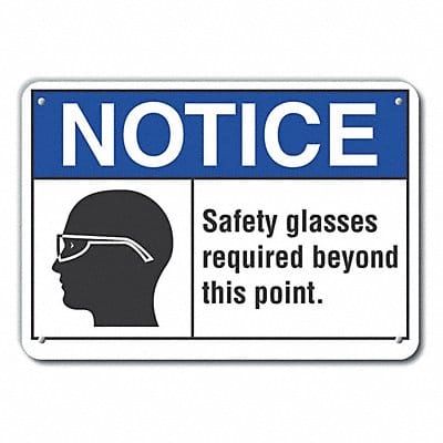 Plastic Eye Notice Sign 7inx10in Plastc