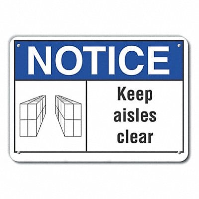 Plastic Keep Clear Notice Sign 10x14in