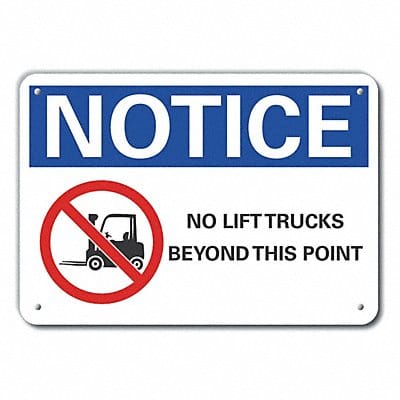 Lift Truck Traffic Notice Sign 7x10in