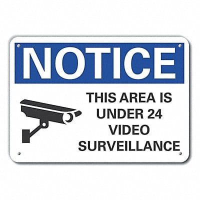 Plastic Surveillance Notice Sign 7x10in