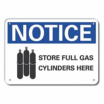 Cylinder Handling Notice Sign 7x10in